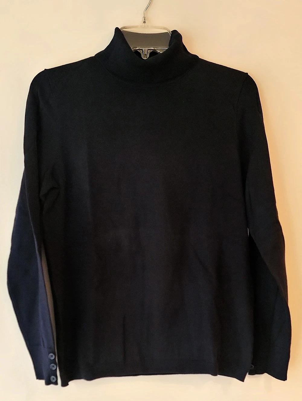 Talbots NWT Navy Button Cuff Ribbed Turtleneck Sweater - Size Mp